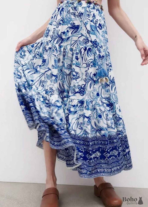 Faldas bohemias en azul Danica para mujer